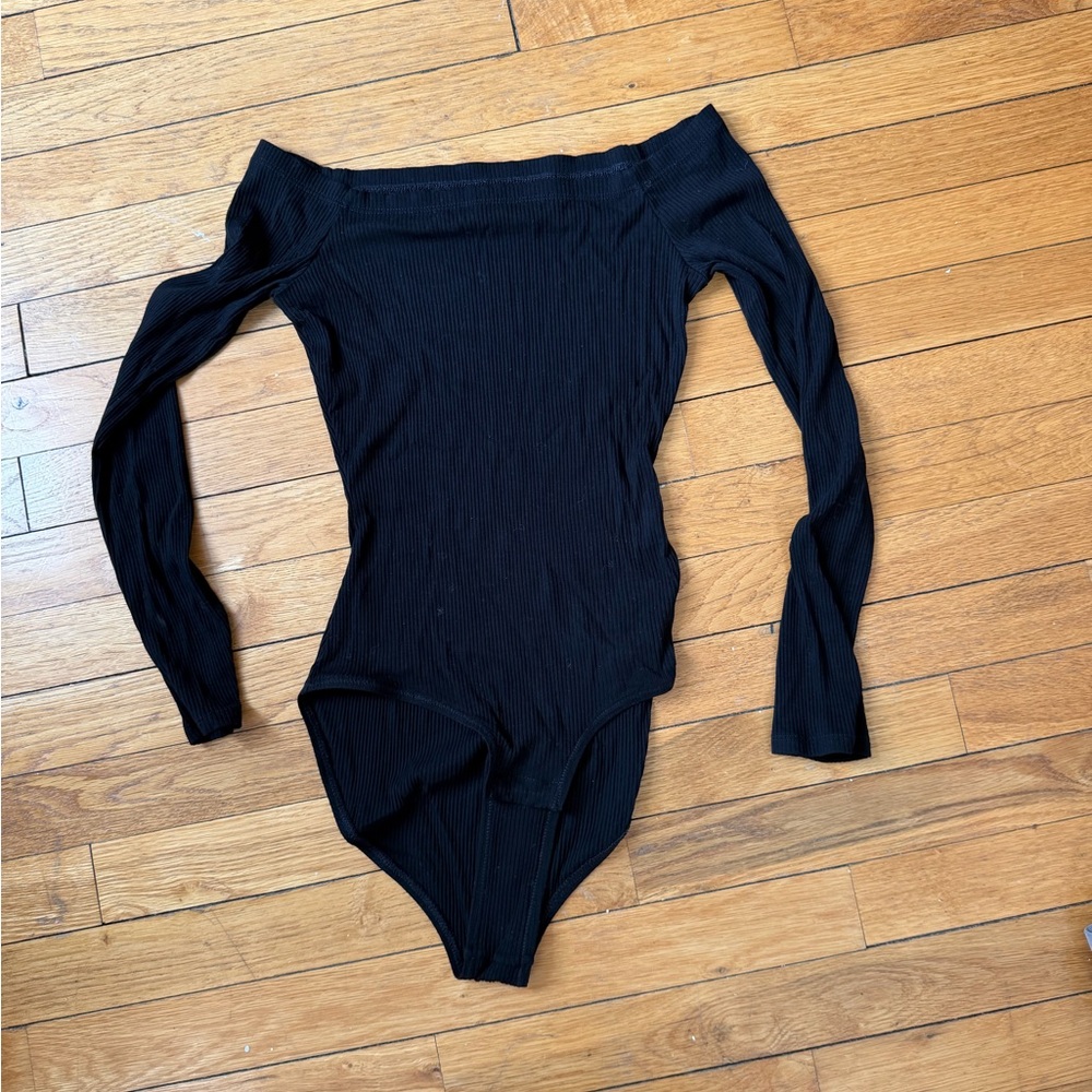 Madewell Ribbed Black Bodysuit